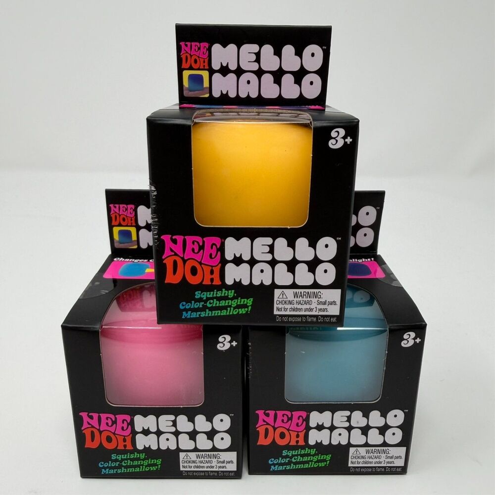 Schylling Needoh Mello Mallo Color Changing Squeeze Lot of 3 Stress Toy